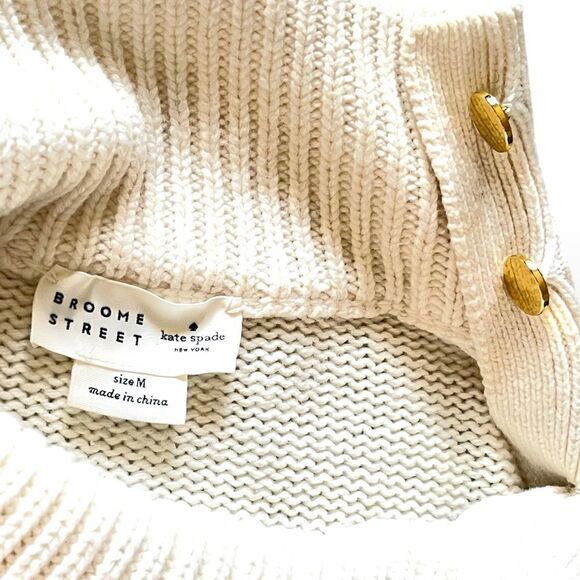 Brooke St. KATE SPADE Cream Swear with Gold Button Detail |Size: M| - Picture 4 of 6